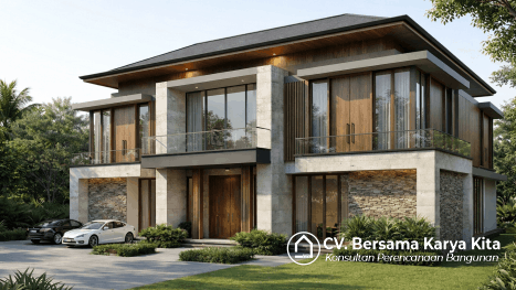 Desain Rumah Kontemporer - Ibu Linda Araya Malang