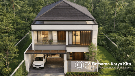 Desain Rumah Modern Tropis Ibu Dyah Ngajum Malang